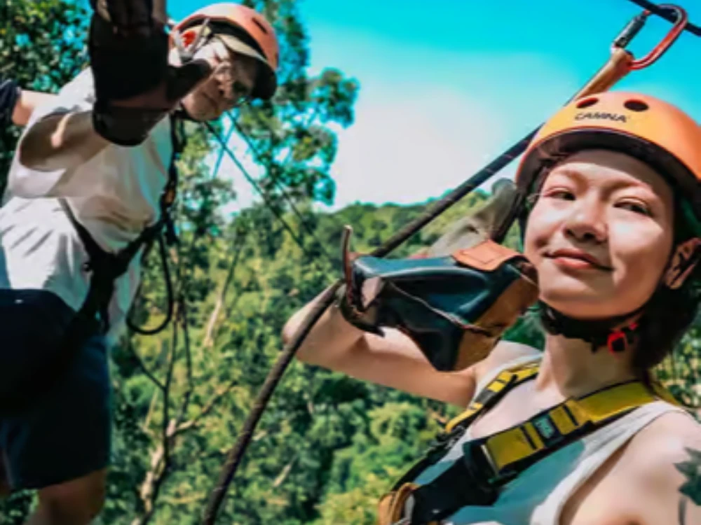 Samui Zipline FLY & Fun Tree Bridge Jungle Cafe & Waterfall