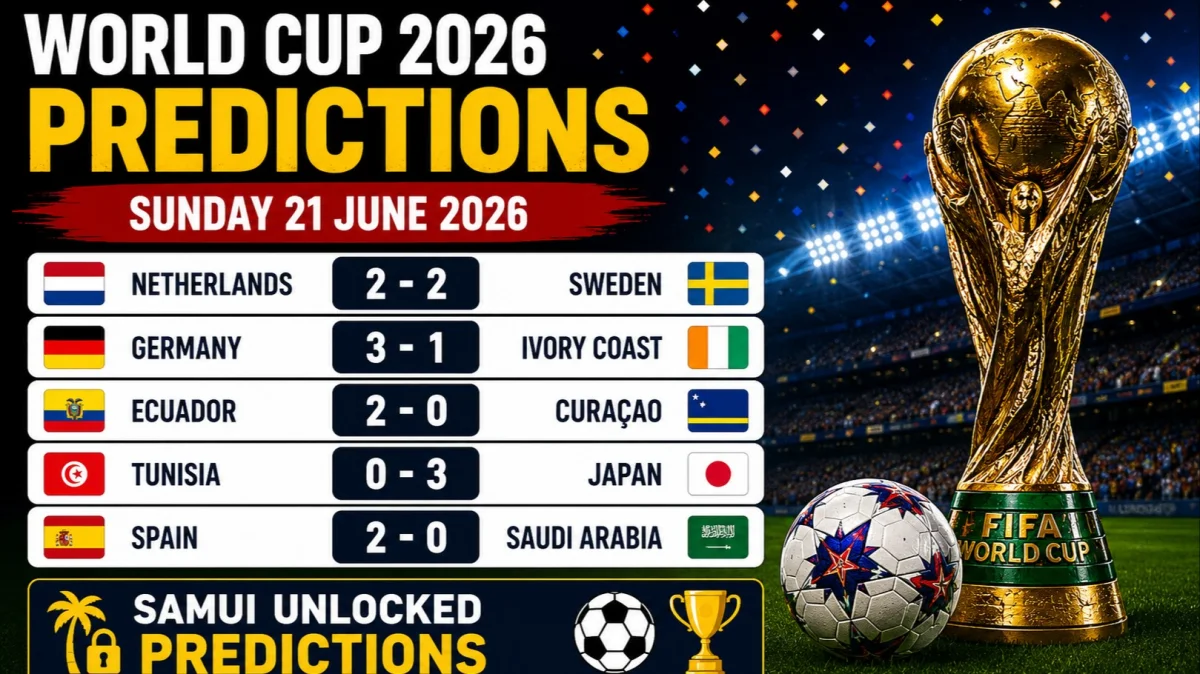 World Cup 2026 Predictions: Sunday 21 June 2026