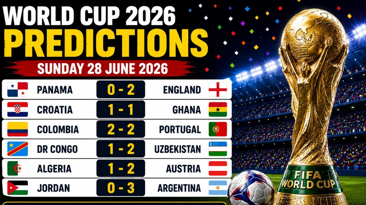 World Cup 2026 Predictions: Sunday 28 June 2026